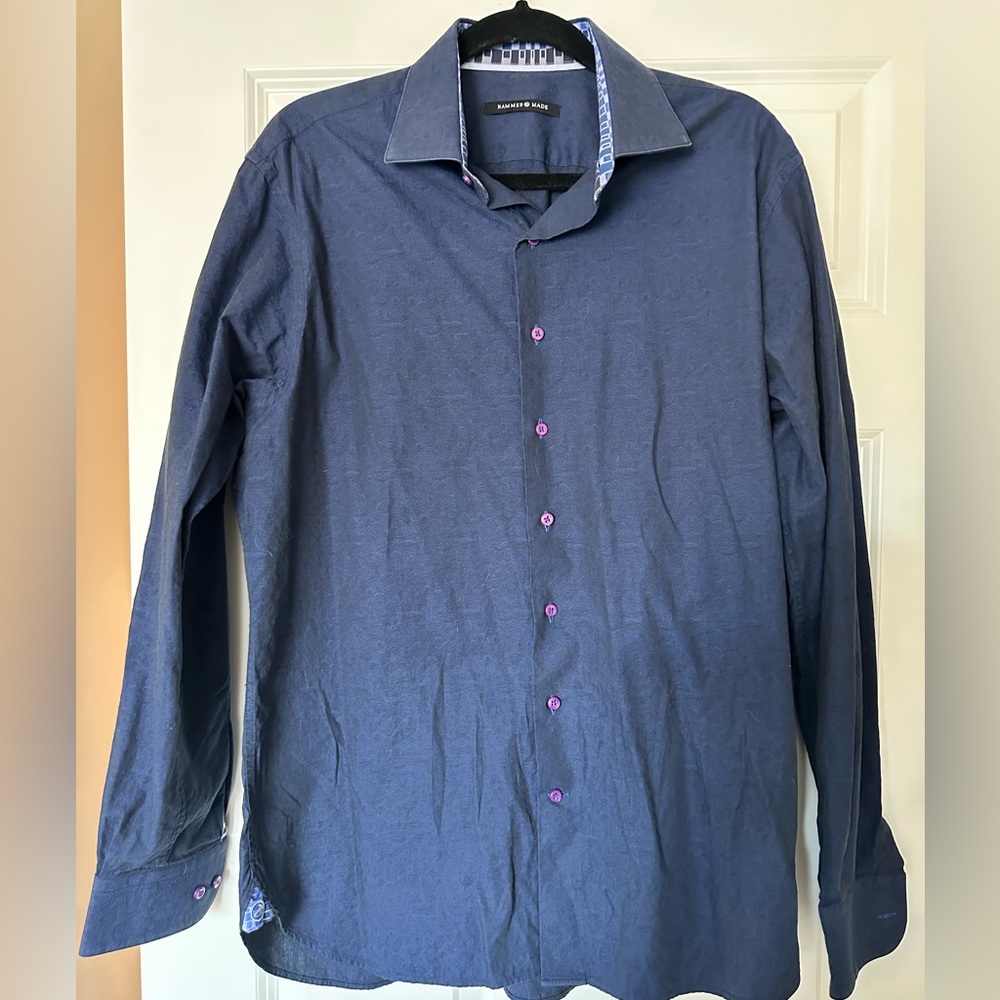 NWOT* Mens Hammer Made Navy Button Down- Size 42/16.5